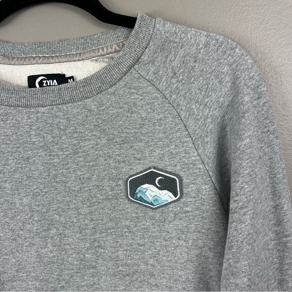 Zyia Active Gray Mountain Patch Crew Neck Sweatsh… - image 5